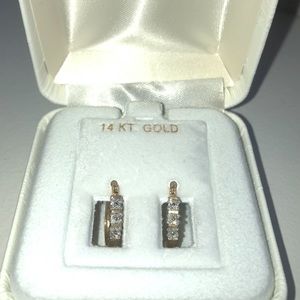 14 karat gold diamond earrings